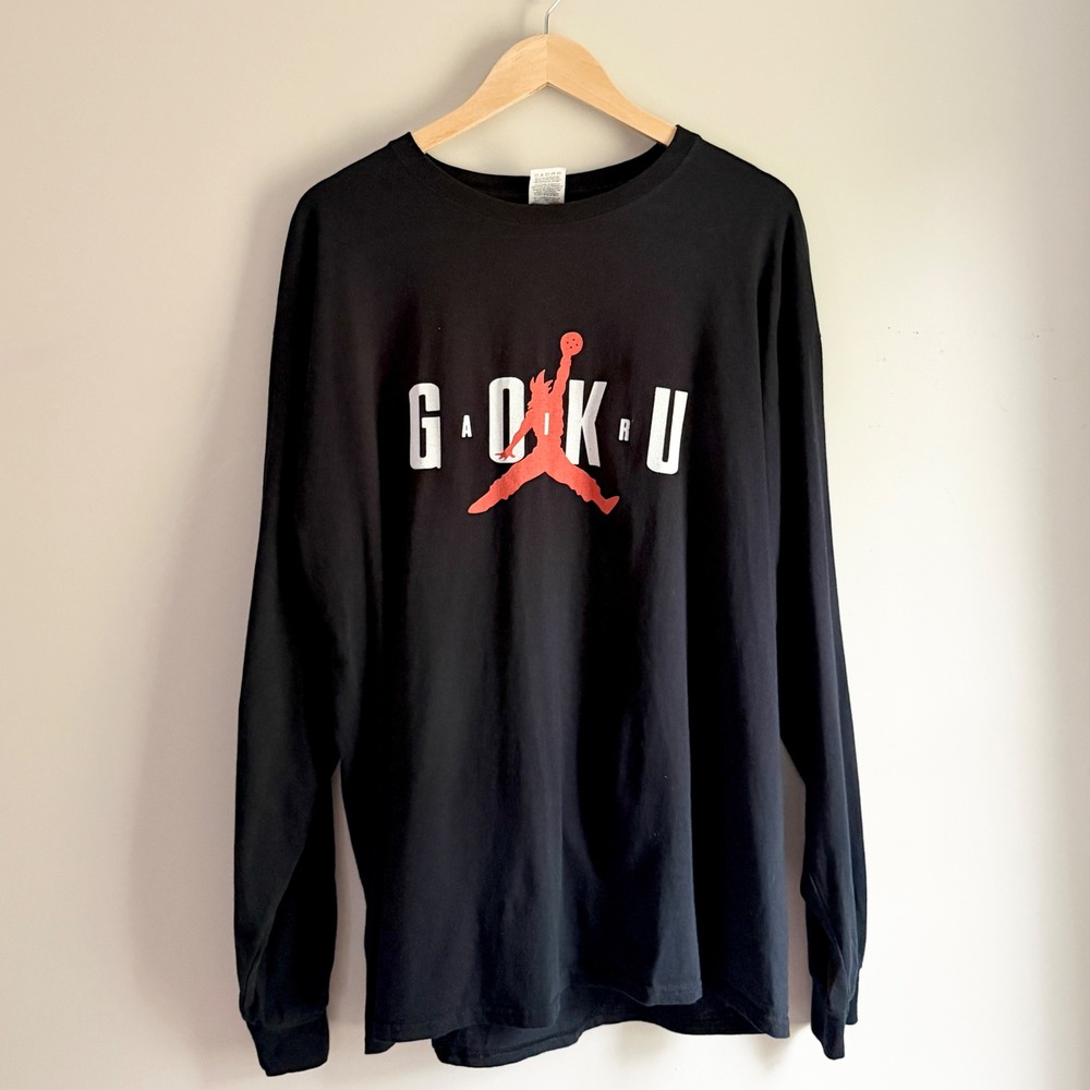 Dragon Ball Z Goku Graphic Long Sleeve Shirt Black XL Anime Tee